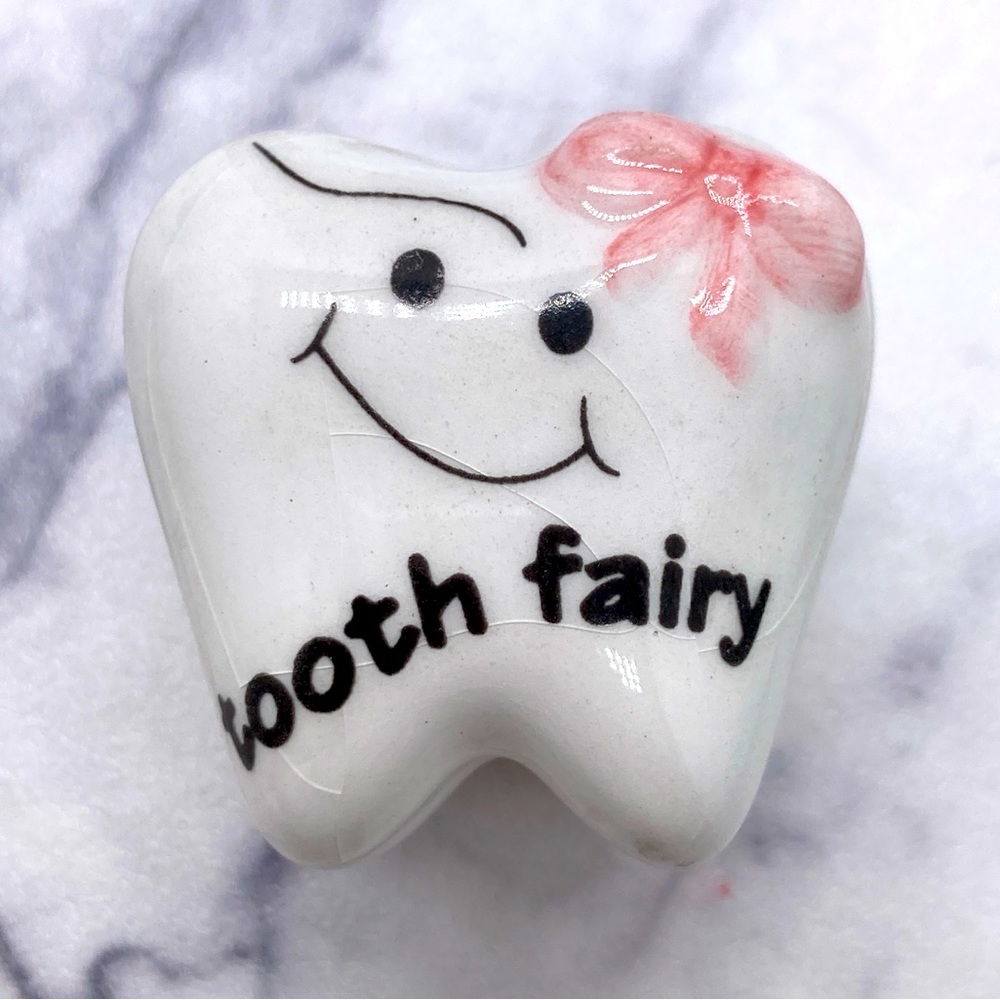 NOS Girl’s Tooth Fairy Trinket Box Porcelain Vintage in Box Gift Girl